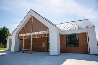 Exterior view of the Guelph Lake Nature Centre building.