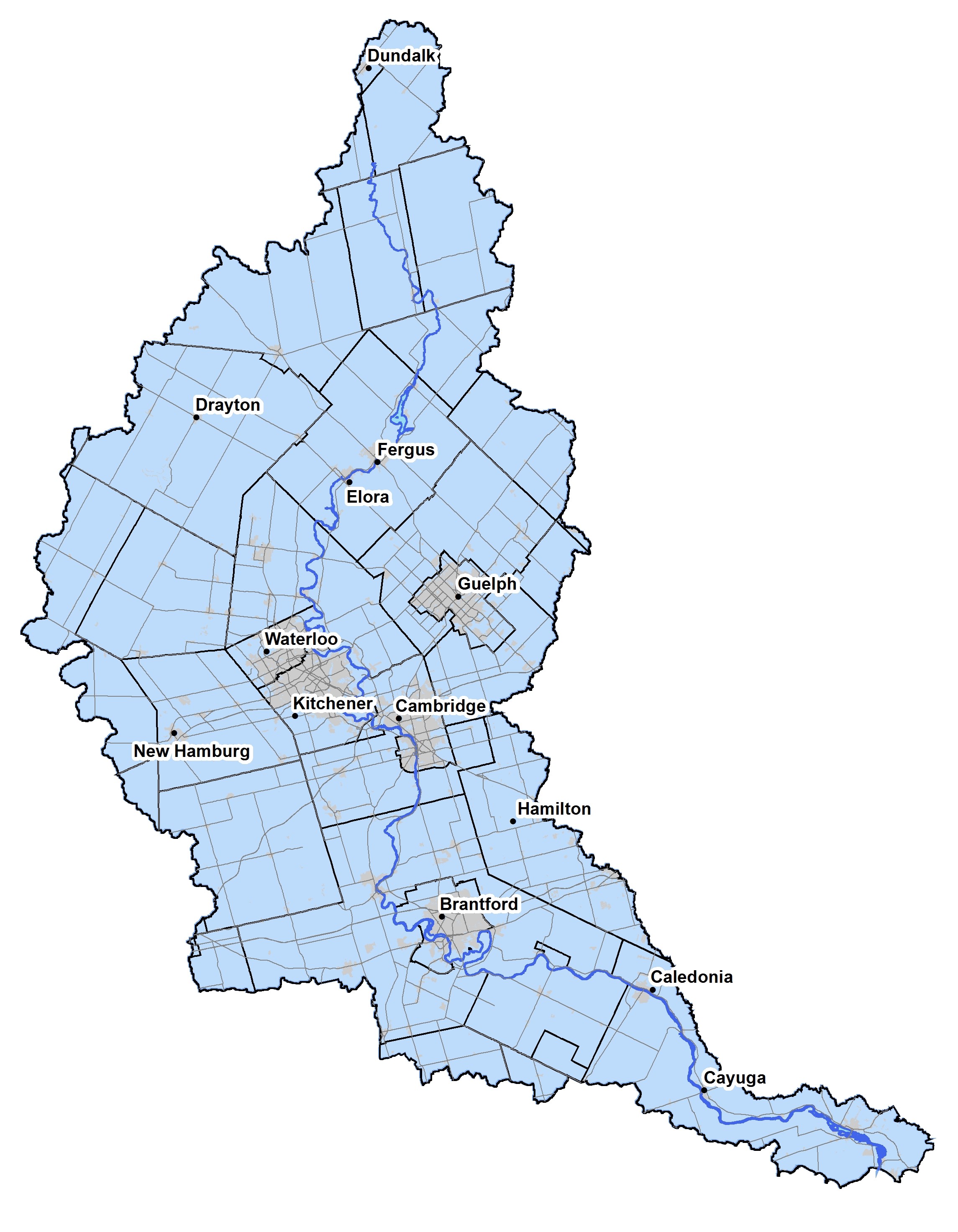 Map of Grand River Watershed