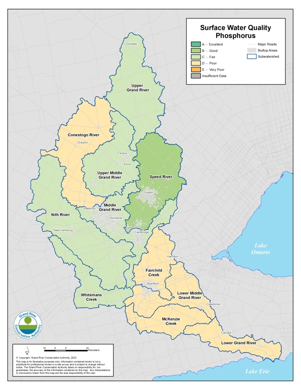 Map of Surface Water Quality in the Grand River Watershed