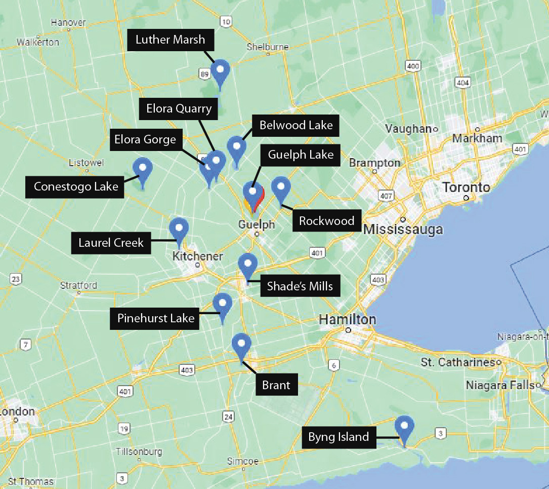 Location of conservation areas map